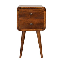Load image into Gallery viewer, 22" Scandinavian Solid Wood Two Drawer Nightstand - Brown
