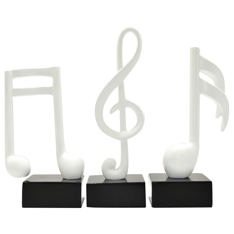 Music Tabletop Sculpture (Set of 3) - White