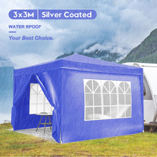 Load image into Gallery viewer, 10'X10' Folding Canopy With 4 Removable Sidewalls Outdoor Event Shelter UPF 50+ Gazebo Portable Tents For Parties Beach Camping Wedding Ez Pop Up Canopy 4 Pieces Weight Bag + Carry Bag
