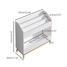 Load image into Gallery viewer, Bookcase Organizer With Storage, 3 Tier Toddler Book Display Shelf For Playroom - White
