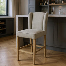 Load image into Gallery viewer, Solid Wood Bar Height Bar Chair - Gray / Brown
