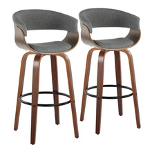 Load image into Gallery viewer, Vintage Mod - Mid Century Modern Fixed Height Barstool With Swivel &amp; Round Footrest (Set of 2)
