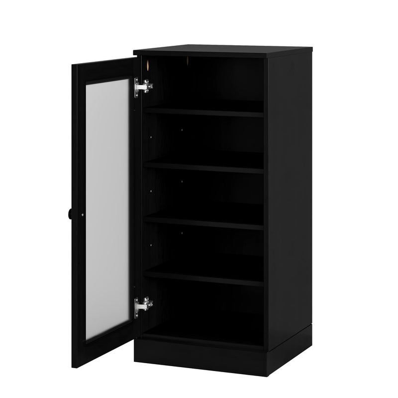 Ten Pair Solid Woodshoe Storage Cabinet (752262) - Black