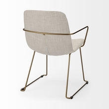 Load image into Gallery viewer, Upholstered Fabric Dining Room Arm Chair - Cream
