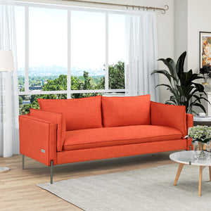 76.2" Modern Style 3 Seat Sofa  Linen Fabric Upholstered Couch Furniture 3-Seats Couch for Different Spaces,Living Room,Apartment