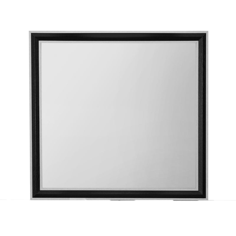Wood Dresser Mount Framed Mirror - Black / Gray