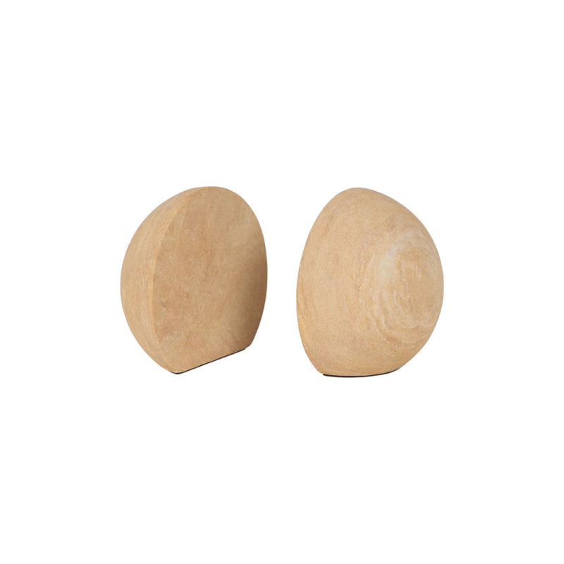 Orb Decorative Bookends (Set of 2) - Beige / Stone