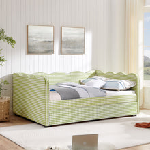 Load image into Gallery viewer, Gingham Daybed With USB Charging Port, Wave-Shaped Design
