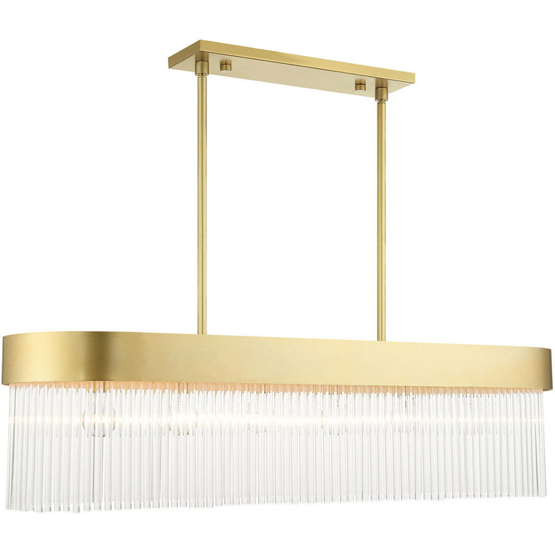 19" Six Light Dimmable Chandelier With Shades - Gold