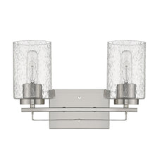 Load image into Gallery viewer, Metal And Textured Glass Two Light Wall Sconce - Silver
