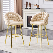 Load image into Gallery viewer, Bubble, Ball Chain Tufted Bar Chairs For Kitchen Island &amp; Home Bar (Set of 2)
