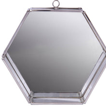 Load image into Gallery viewer, 8" Hexagon Steel Framed Accent Mirror - Silver
