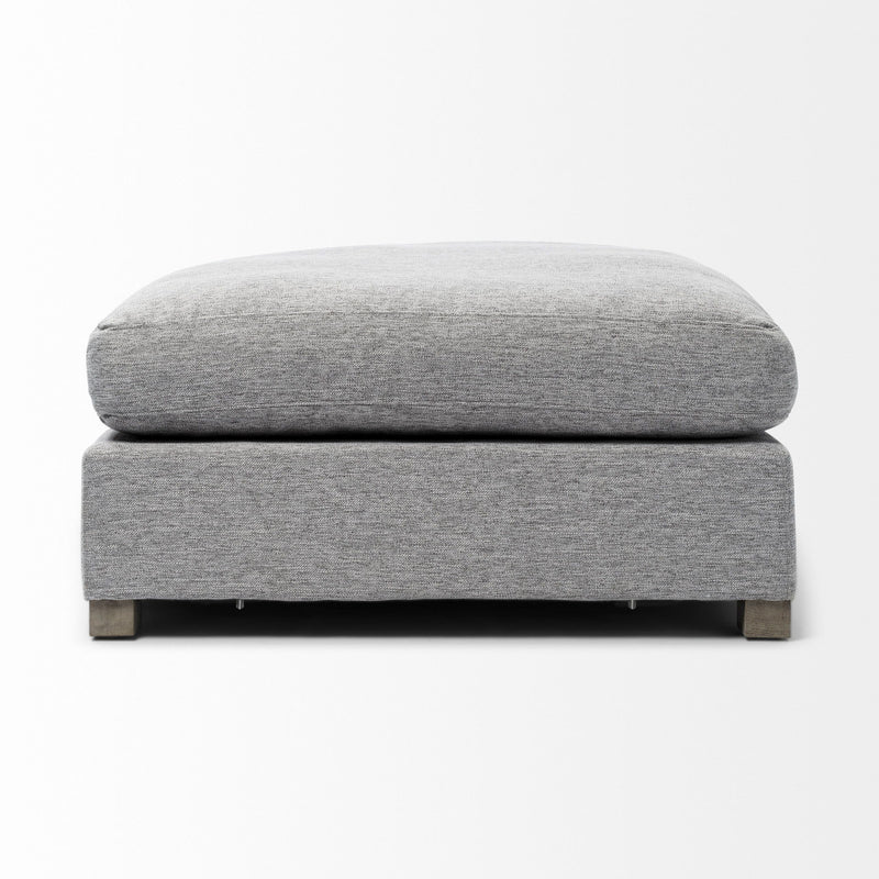 Fabric Pouf Ottoman (730853) - Gray / Brown
