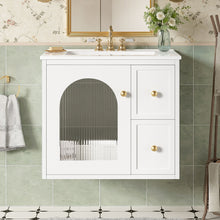 Load image into Gallery viewer, Wall-Mounted Bathroom Vanity Set With Sink, 2 Drawers And Soft-Close Door
