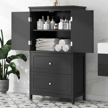 Load image into Gallery viewer, Bathroom Storage Cabinet With 2 Doors And Drawers, Adjustable Shelf
