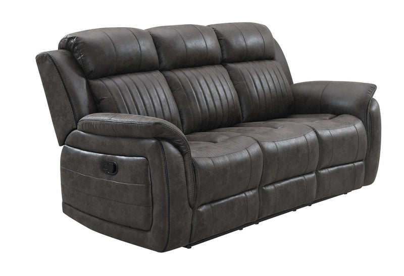 Fabric Reclining Sofa - Gray And Charcoal