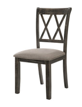 Load image into Gallery viewer, Upholstered Fabric Cross Back Dining Side Chairs (Set of 2) - Gray
