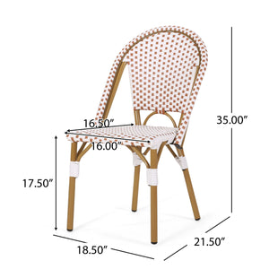 Outdoor Rattan And Aluminum French Bistro Chairs Set