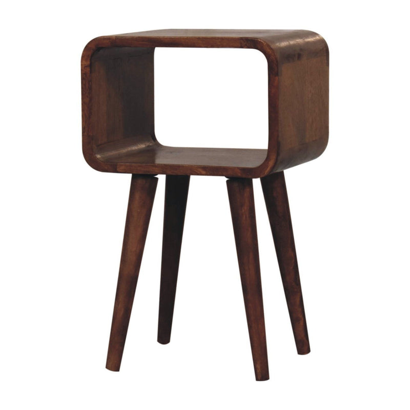 Solid Wood Nightstand - Golden Brown