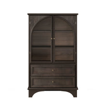 Load image into Gallery viewer, Glass Door Display Case With 2 Drawers And Adjustable Shelf
