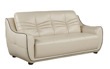 Load image into Gallery viewer, Faux Leather Sofa With Black Legs - Beige
