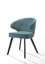Load image into Gallery viewer, Upholstered Fabric Wing Back Dining Arm Chairs (Set of 2) - Teal Blue
