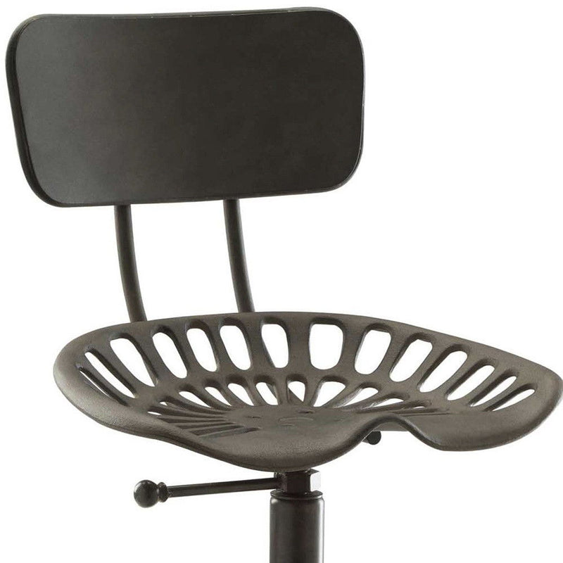 Industrial Backless Adjustable Height Bar Chair With Footrest 47" - Dark Gray