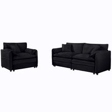Load image into Gallery viewer, Modern Upholstered Chenille Loveseat And Armchair Set With Pillows
