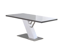 Load image into Gallery viewer, 63" Wood And Metal Pedestal Base Dining Table - White
