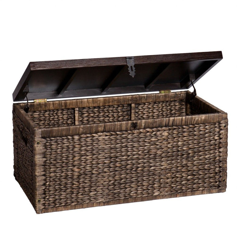 Wicker With Iron Coffee Table - Brown