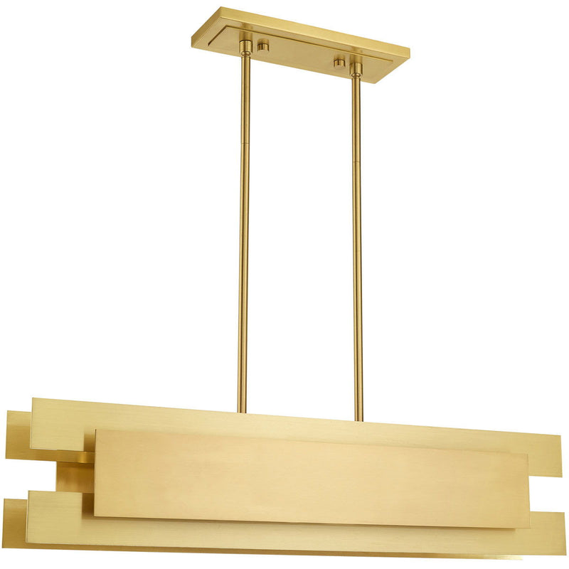 17" Four Light Dimmable Chandelier With Shades - Brass