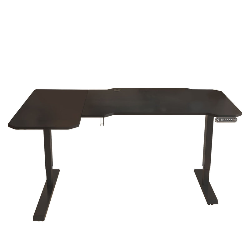 Adjustable L Shape Computer Desk - Black