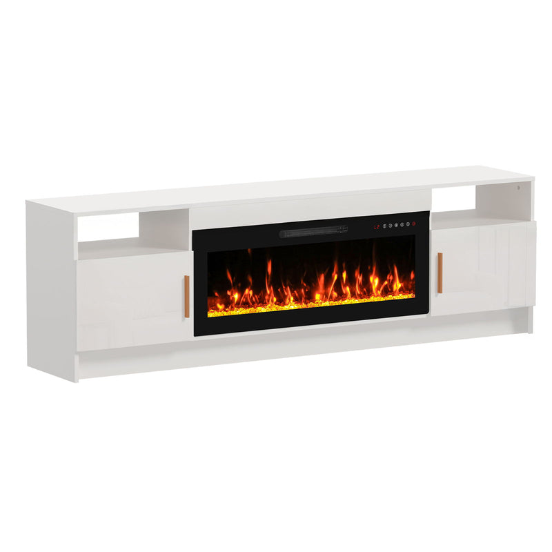 Wood Fireplace Entertainment Center With Fireplace (723800) - White