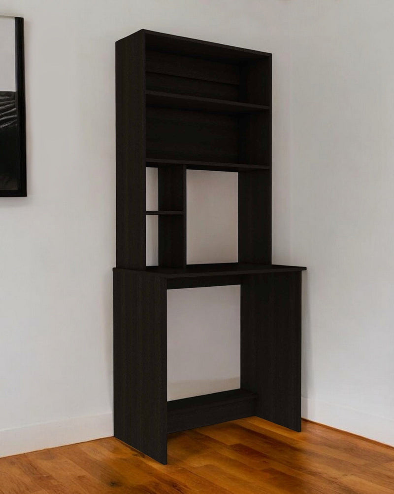 30" Computer Desk With Hutch - Black
