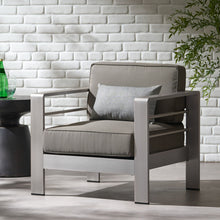 Load image into Gallery viewer, Outdoor Aluminum Club Chair With Cushion - Gray

