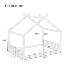 Load image into Gallery viewer, Montessori Style House Bed For Kids, Floor Bed Frame With Headboard And Footboard
