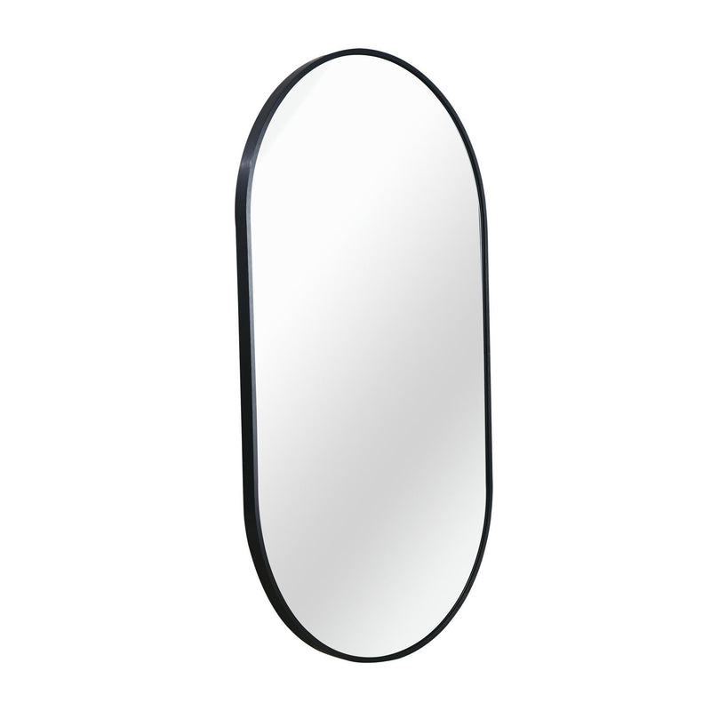 Aluminum Oval Framed Accent Mirror (756090) - Black