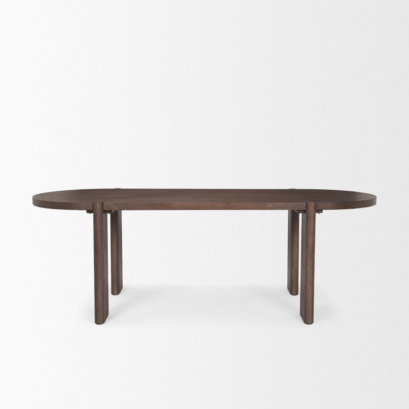 91" Wood Oval Dining Room Table - Brown