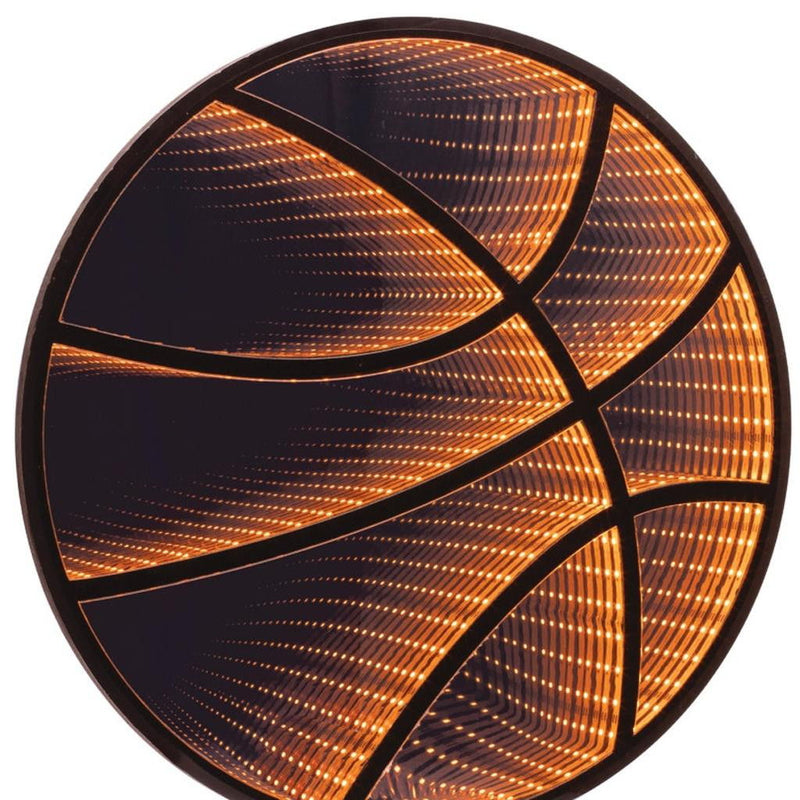 Basketball Tabletop Sign With LED - Black / Orange