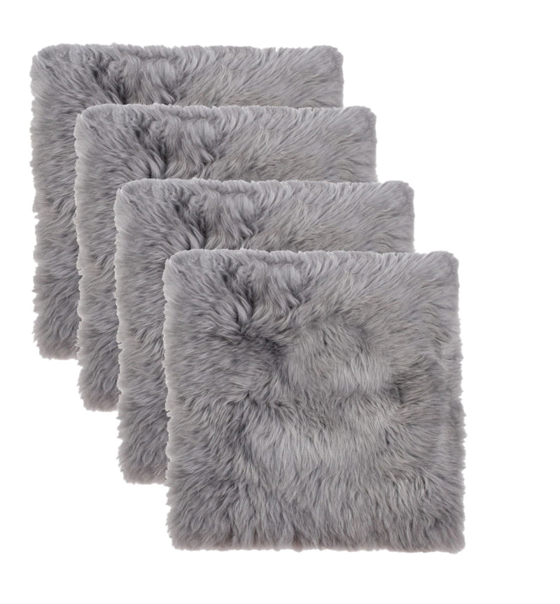17" X 17" Wool Chair Pads (Set of 4) - Gray