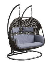 Load image into Gallery viewer, ACME Vasta Patio Swing Chair with Stand, Fabric &amp; Wicker (1Set/3Ctn) 45084
