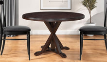 Load image into Gallery viewer, 48" Rounded Solid Manufactured Wood Pedestal Base Dining Table - Espresso
