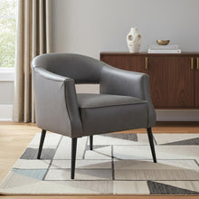 Load image into Gallery viewer, Faux Leather Arm Chair - Gray And Gold
