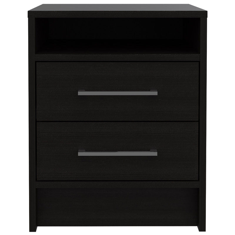 Two Drawer Nightstand - Dark Oak