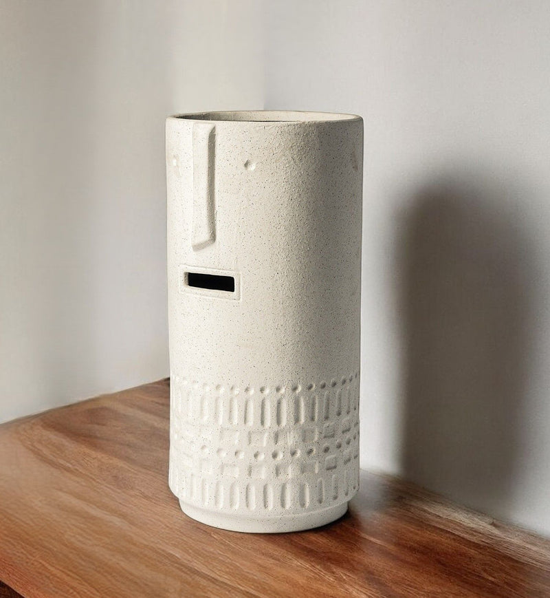 Abstract Cylinder Table Vase (397503) - White
