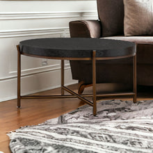 Load image into Gallery viewer, Solid Wood And Metal Round Coffee Table - Black And Brown
