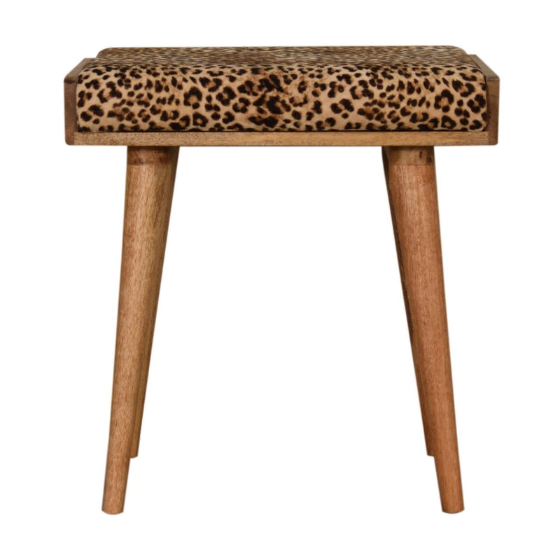 Velvet Round Footstool (719527) - Brown