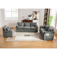 Load image into Gallery viewer, Modern Sofa Set With Double Layer Cushion And Side Storage Pockets

