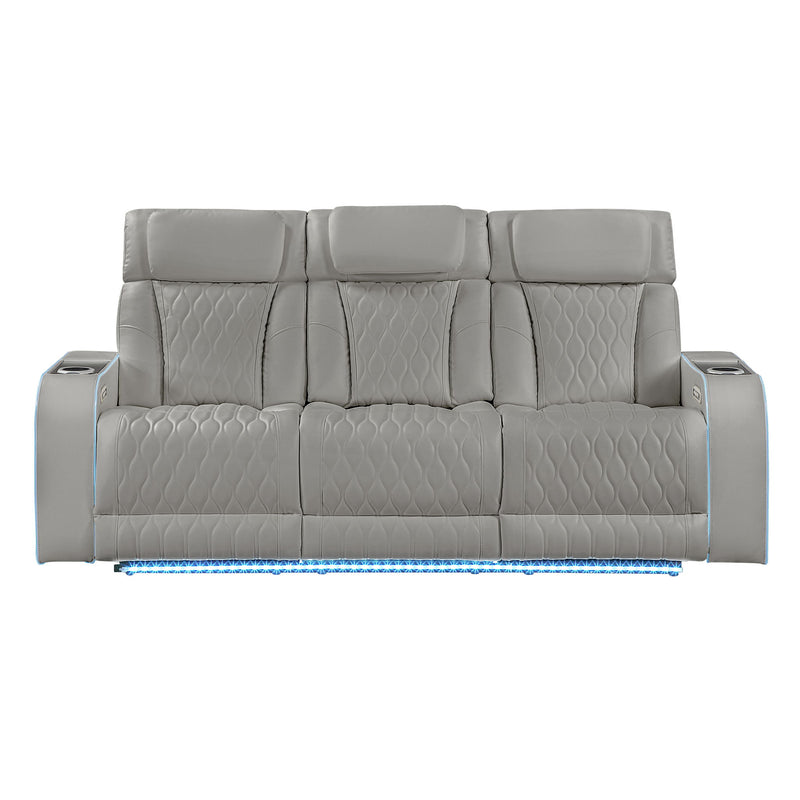 Electra - Power Reclining Sofa With Power Headrests, Drop Down Table, Reading Light, Massage, LED Lighting And USB Control