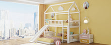 Load image into Gallery viewer, Twin Over Twin Bunk Bed with Slide, House Bed with Slide, White(OLD SKU: LT000214AAK)
